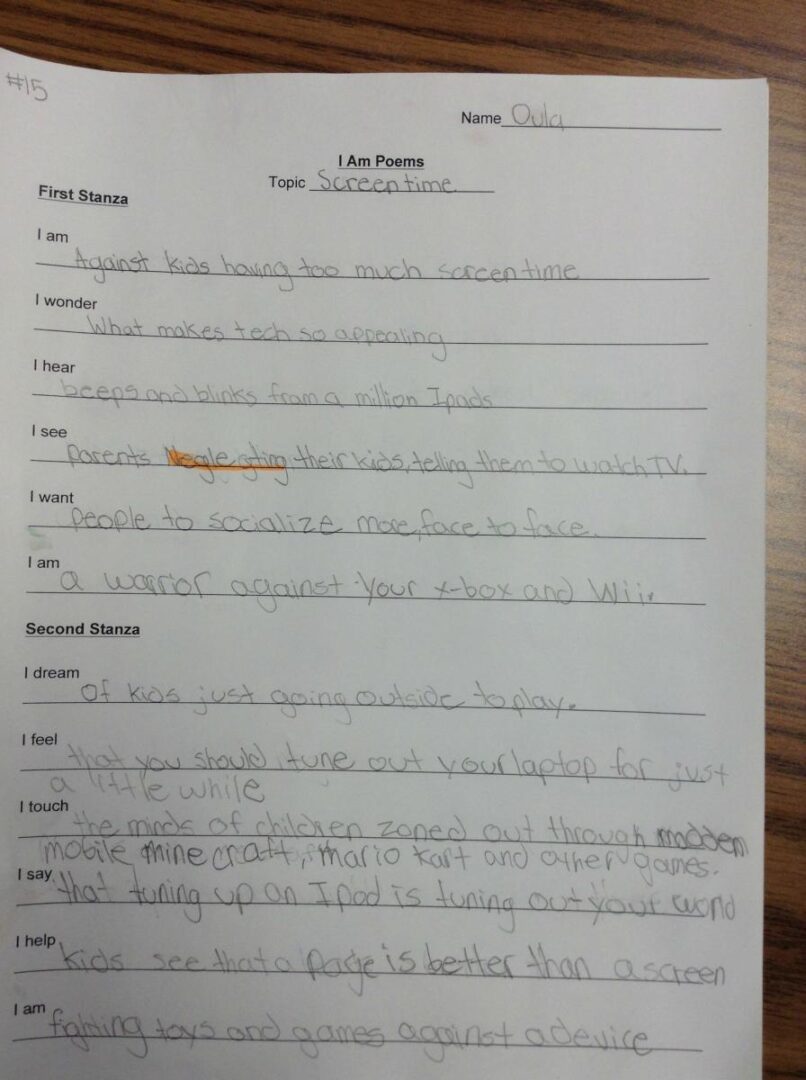 A handwritten story about a boy named Jake and his adventures.