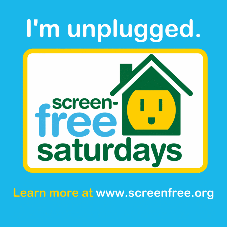 I'm unplugged for Screen-Free Saturdays image.