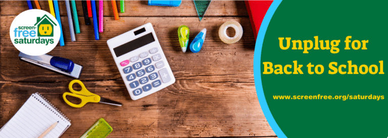 School supplies and "Unplug for Back to School".