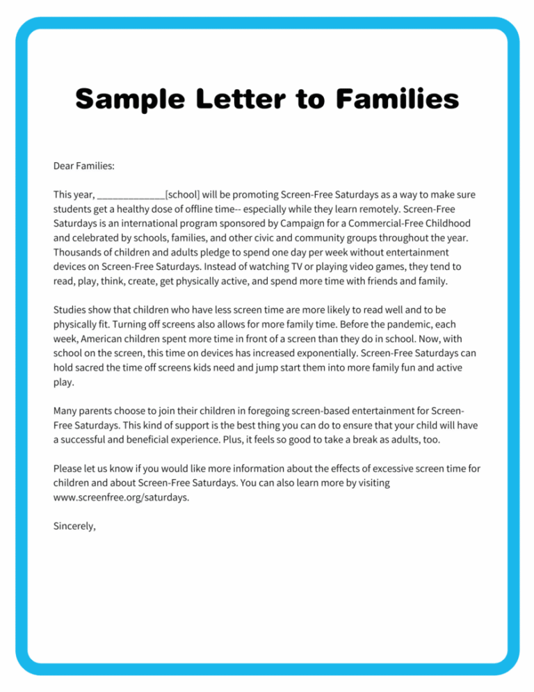 Sample letter to families explaining school safety and communication protocols.