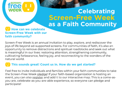 Celebrating Screen-Free Week as a Faith Community