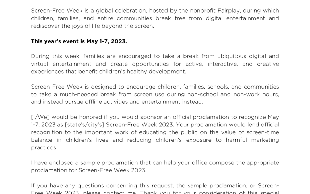 Sample proclamation request