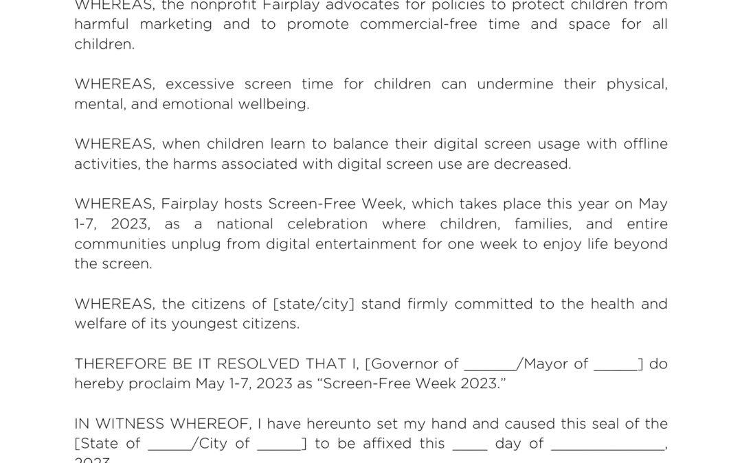 Sample proclamation