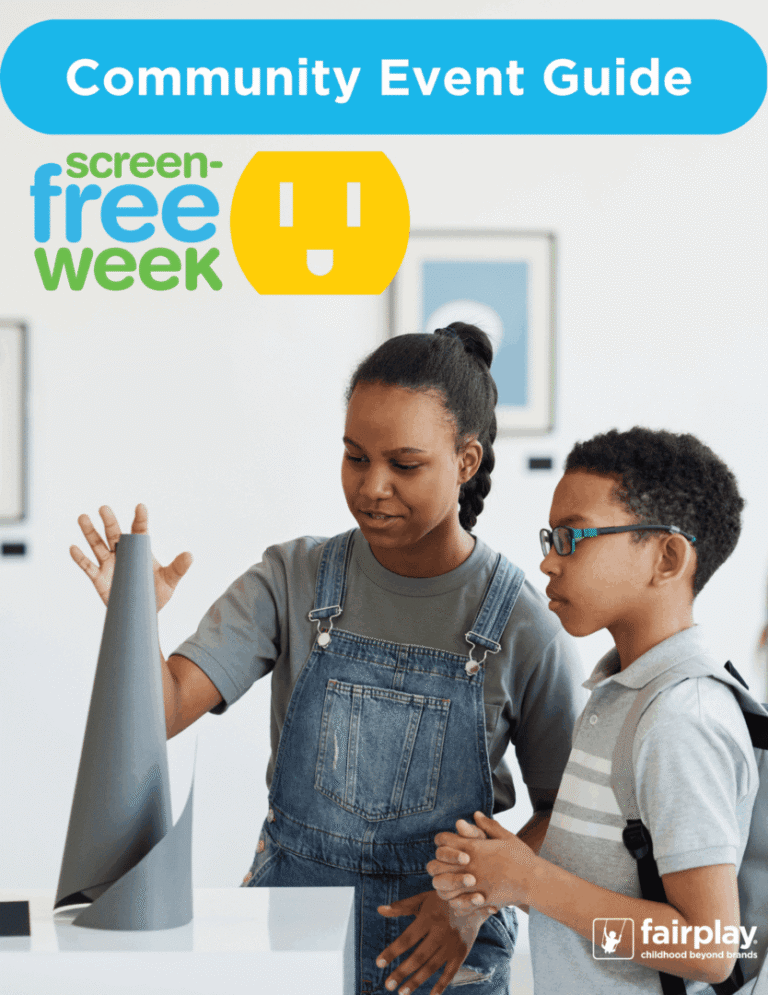 Two kids engaging in a screen-free activity during Screen-Free Week.