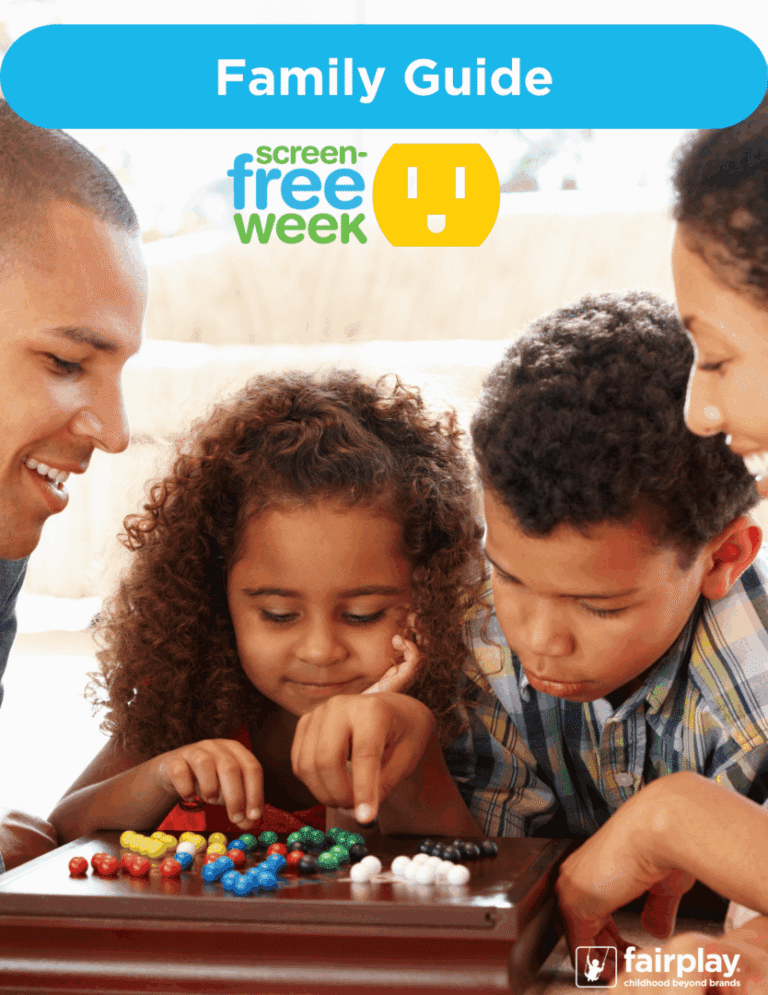 Family enjoying screen-free week activities together.
