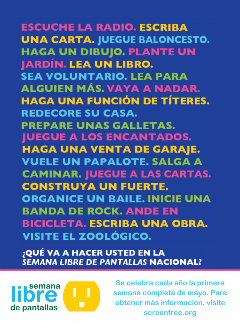 Colorful motivational text in Spanish with creative activity ideas.