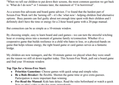 Screen Free Week Article